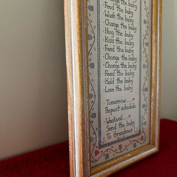 Vintage Wood Framed New Mothers Schedule Wall Art - Picture 5 of 16